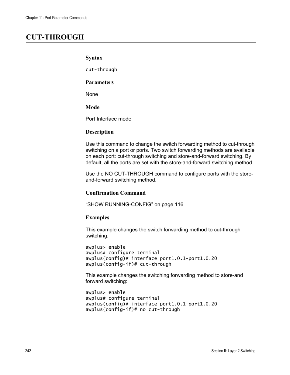 Cut-through | Allied Telesis AT-DC2552XS User Manual | Page 242 / 550