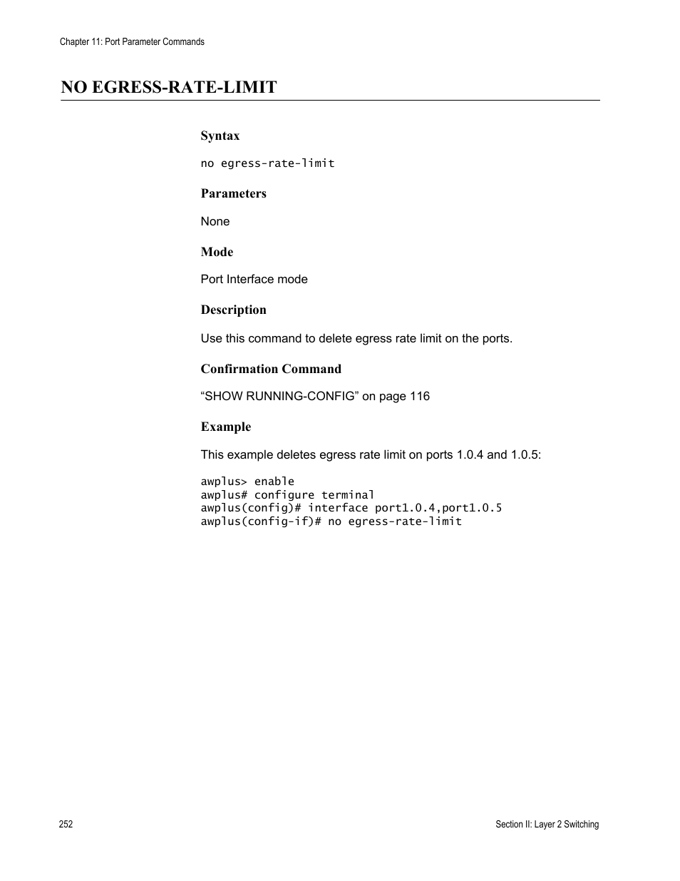 No egress-rate-limit | Allied Telesis AT-DC2552XS User Manual | Page 252 / 550