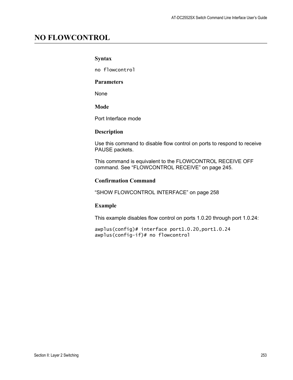 No flowcontrol | Allied Telesis AT-DC2552XS User Manual | Page 253 / 550