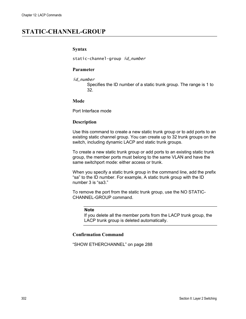 Static-channel-group | Allied Telesis AT-DC2552XS User Manual | Page 302 / 550