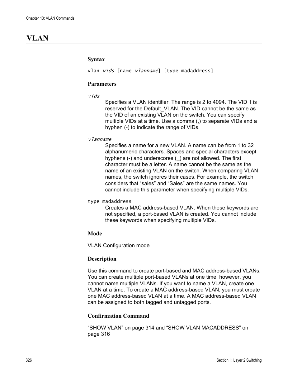 Vlan | Allied Telesis AT-DC2552XS User Manual | Page 326 / 550