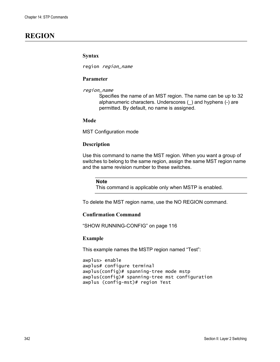 Region | Allied Telesis AT-DC2552XS User Manual | Page 342 / 550