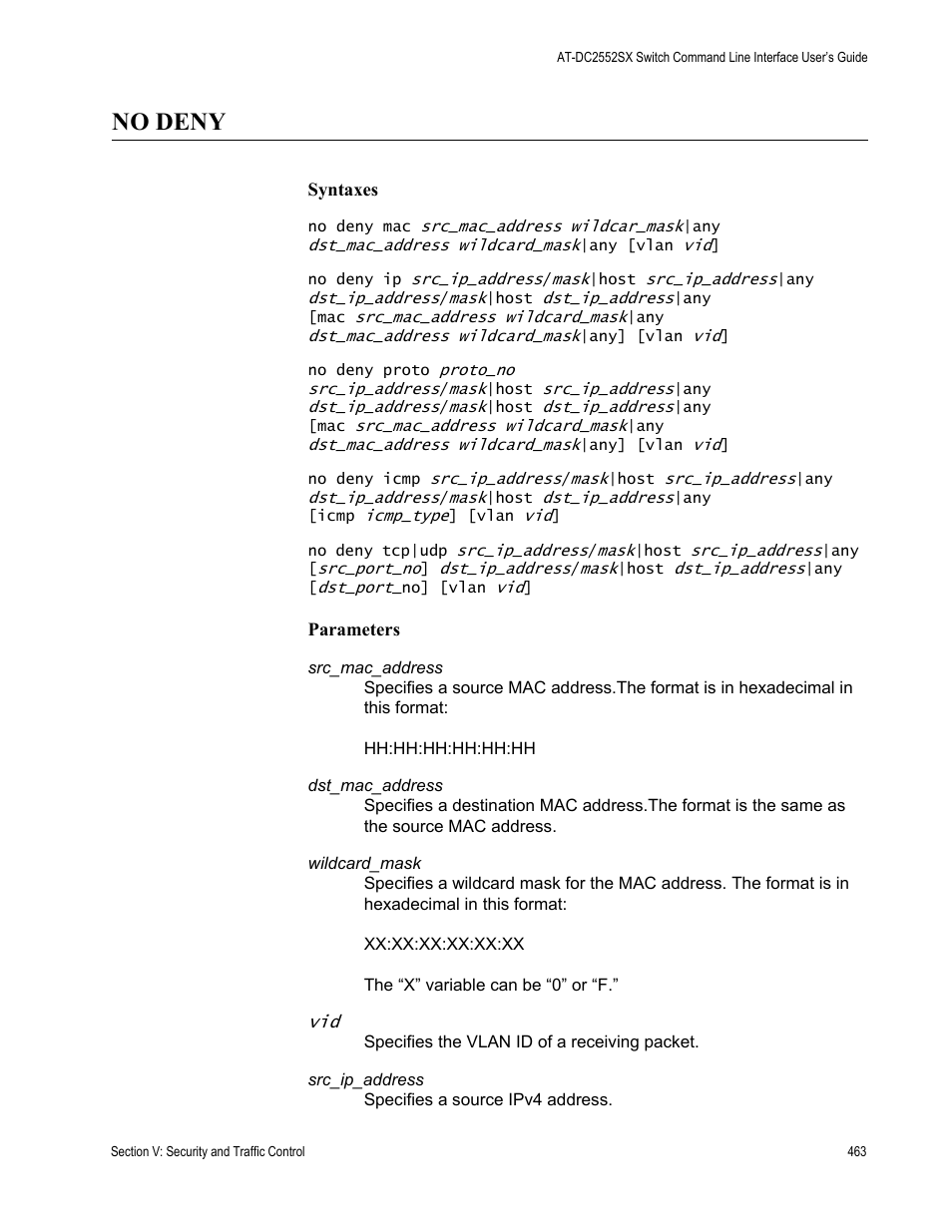 No deny | Allied Telesis AT-DC2552XS User Manual | Page 463 / 550