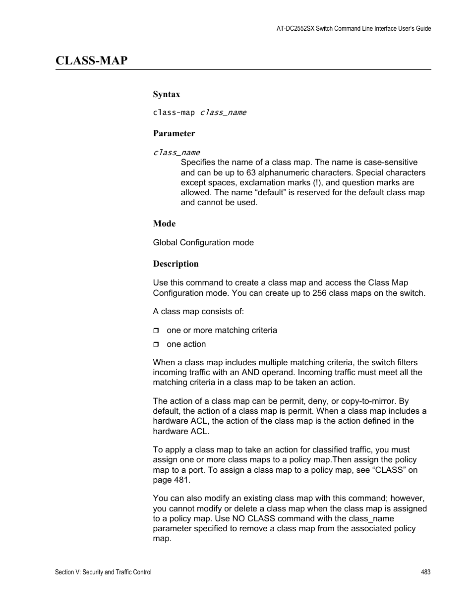 Class-map | Allied Telesis AT-DC2552XS User Manual | Page 483 / 550