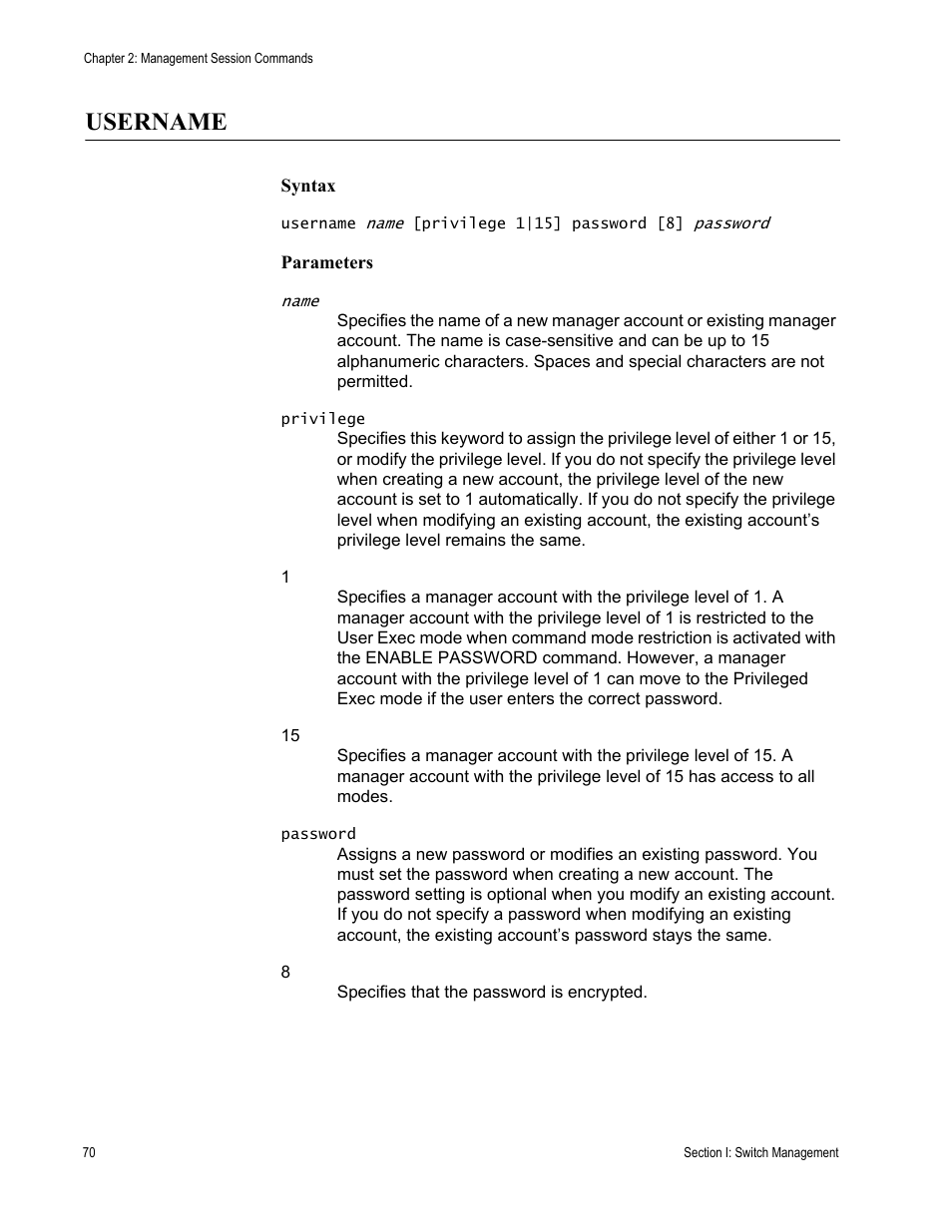 Username | Allied Telesis AT-DC2552XS User Manual | Page 70 / 550
