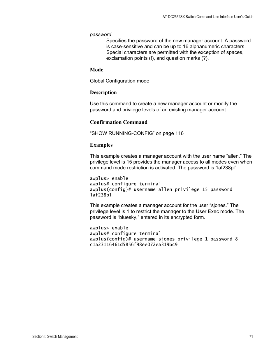 Allied Telesis AT-DC2552XS User Manual | Page 71 / 550