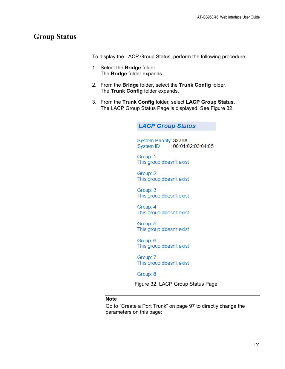 Group status | Allied Telesis AT-GS950/48 User Manual | Page 109 / 378
