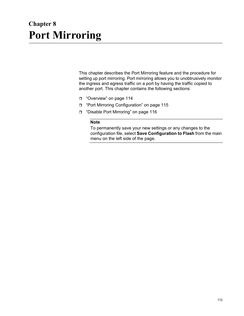 Chapter 8, Port mirroring | Allied Telesis AT-GS950/48 User Manual | Page 113 / 378