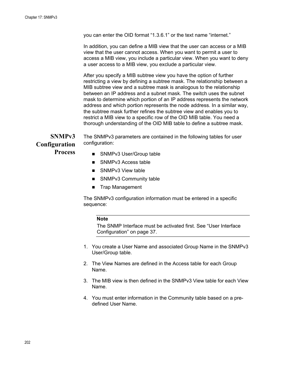 Snmpv3 configuration process | Allied Telesis AT-GS950/48 User Manual | Page 202 / 378