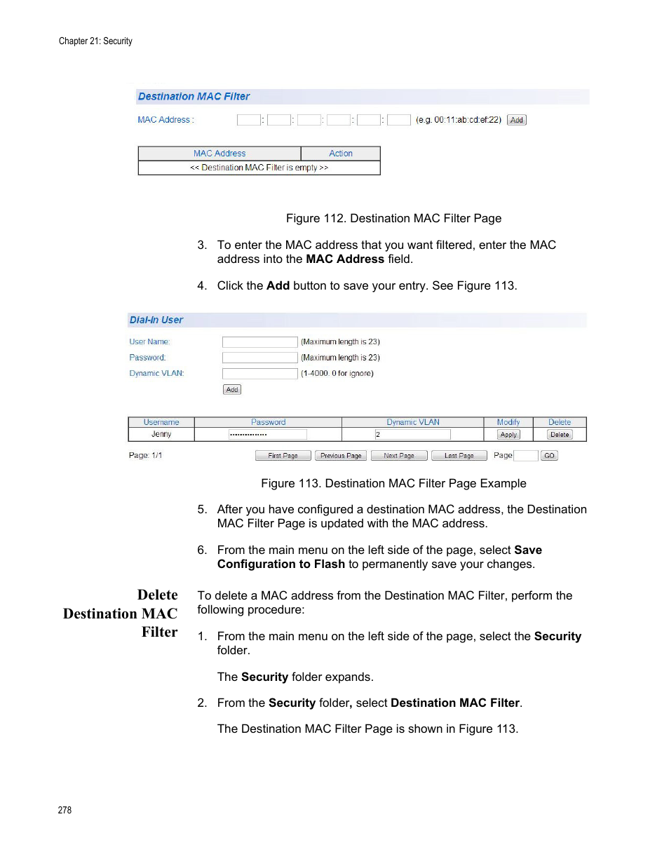 Delete destination mac filter | Allied Telesis AT-GS950/48 User Manual | Page 278 / 378