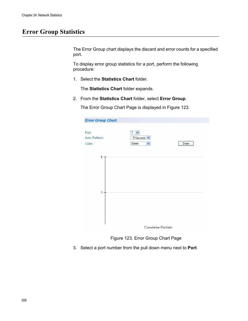 Error group statistics | Allied Telesis AT-GS950/48 User Manual | Page 308 / 378