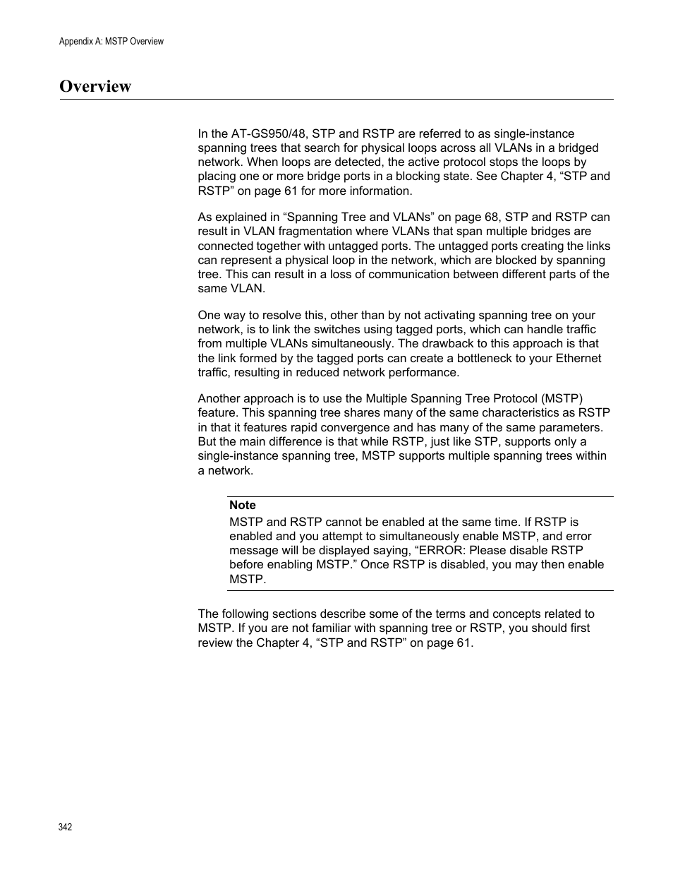 Overview | Allied Telesis AT-GS950/48 User Manual | Page 342 / 378
