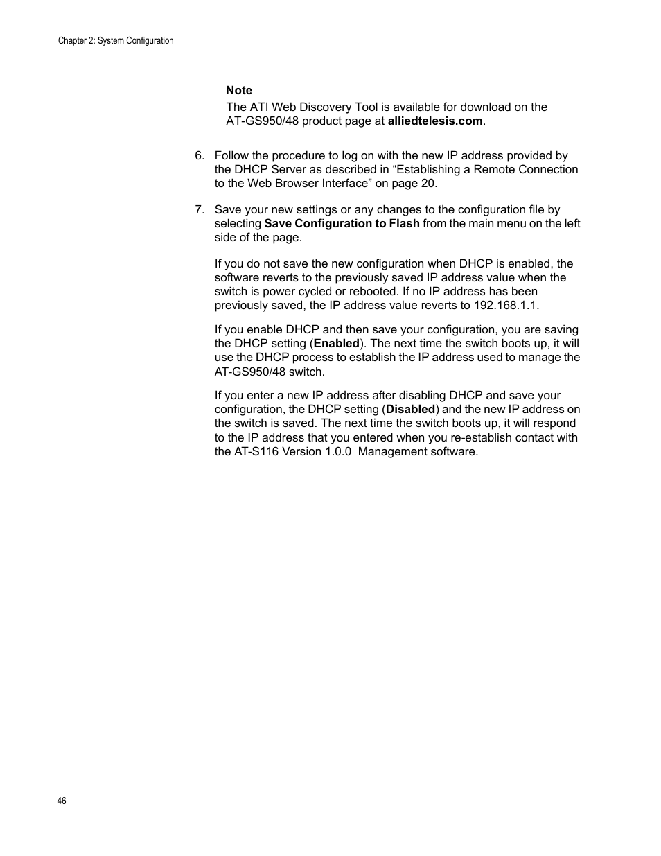 Allied Telesis AT-GS950/48 User Manual | Page 46 / 378