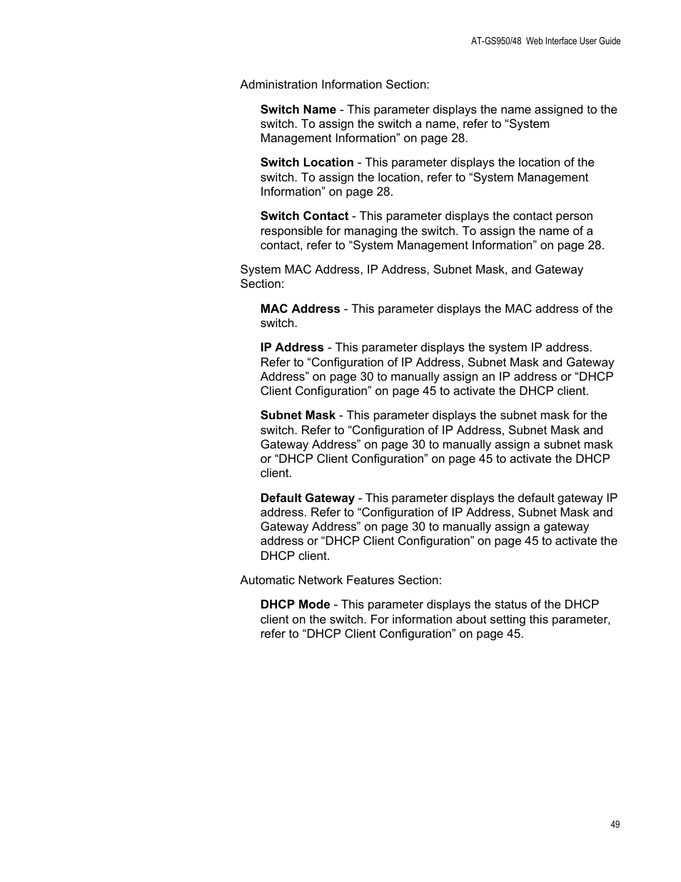 Allied Telesis AT-GS950/48 User Manual | Page 49 / 378