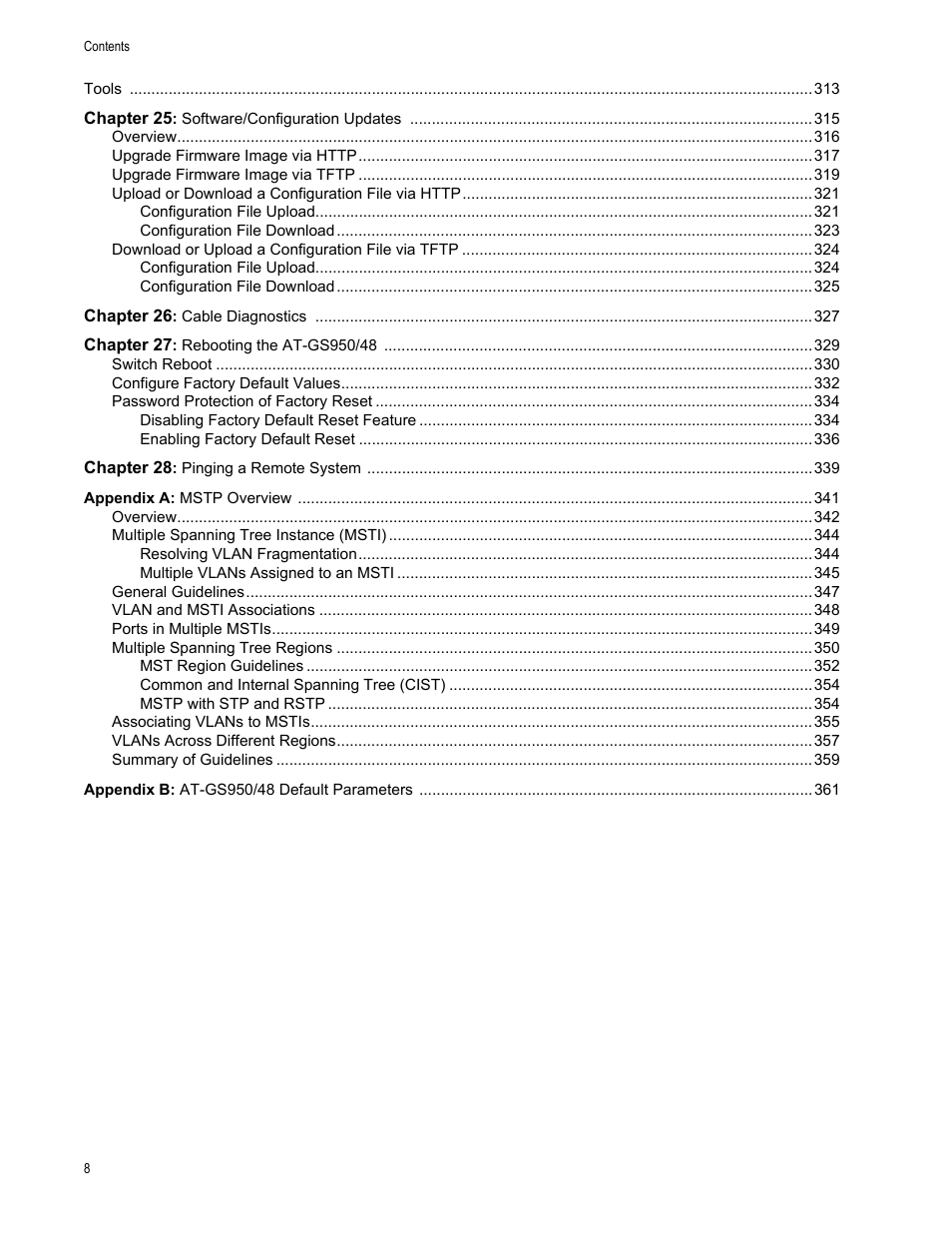 Allied Telesis AT-GS950/48 User Manual | Page 8 / 378