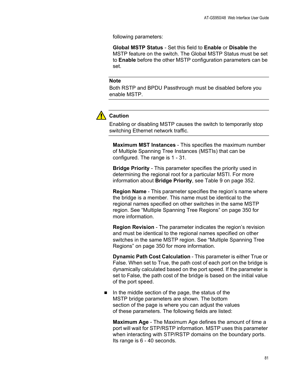 Allied Telesis AT-GS950/48 User Manual | Page 81 / 378