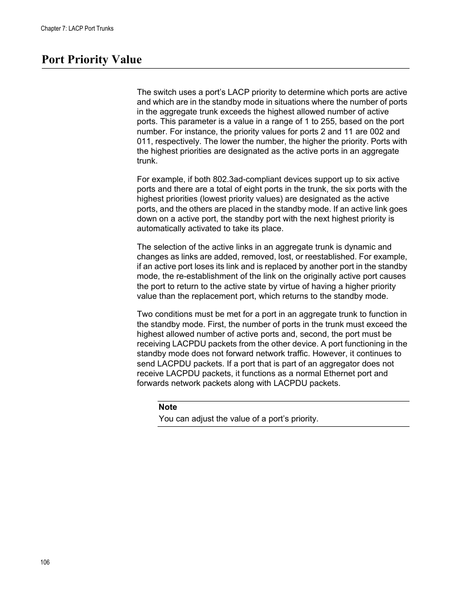 Port priority value | Allied Telesis AT-GS950/16PS User Manual | Page 106 / 386