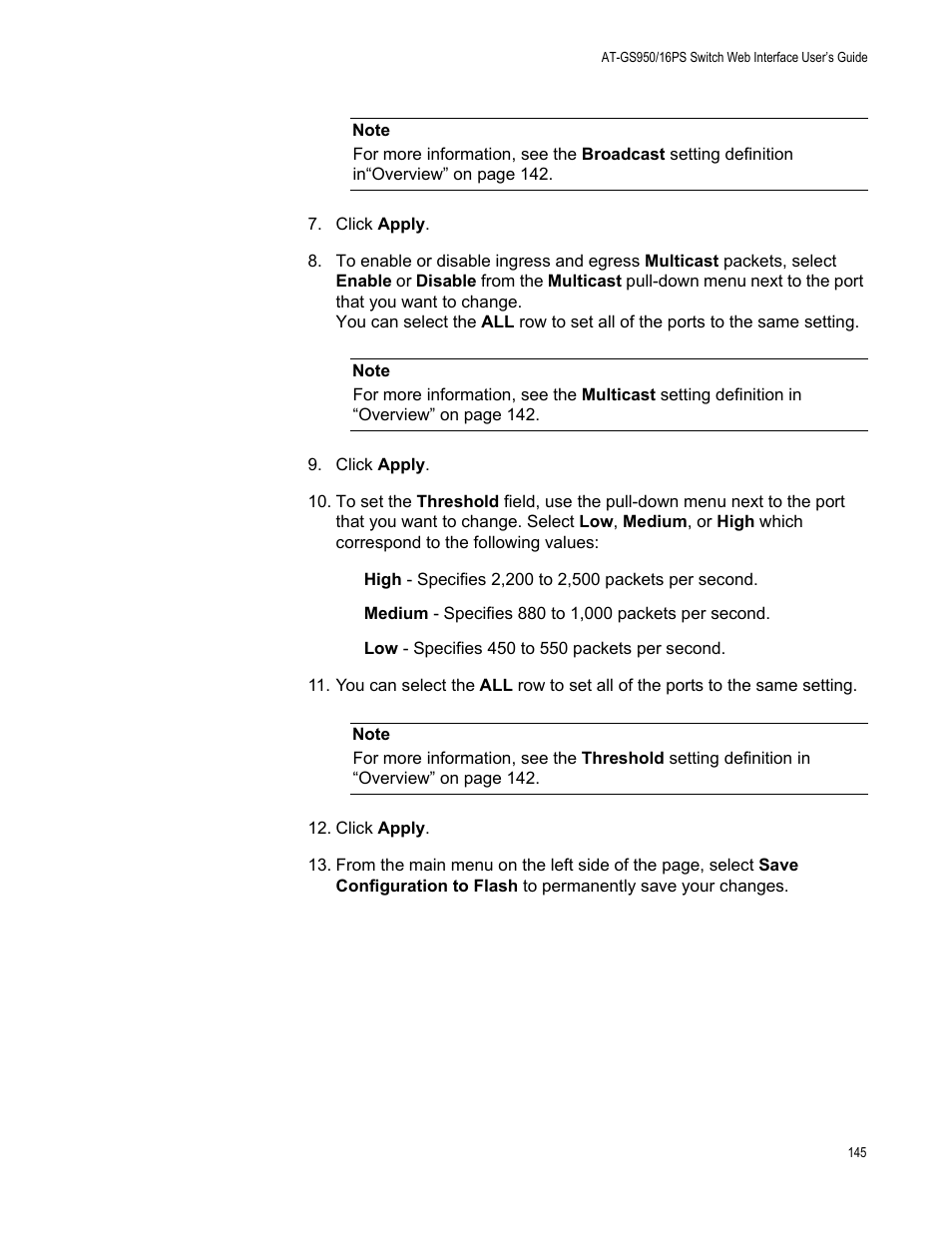 Allied Telesis AT-GS950/16PS User Manual | Page 145 / 386