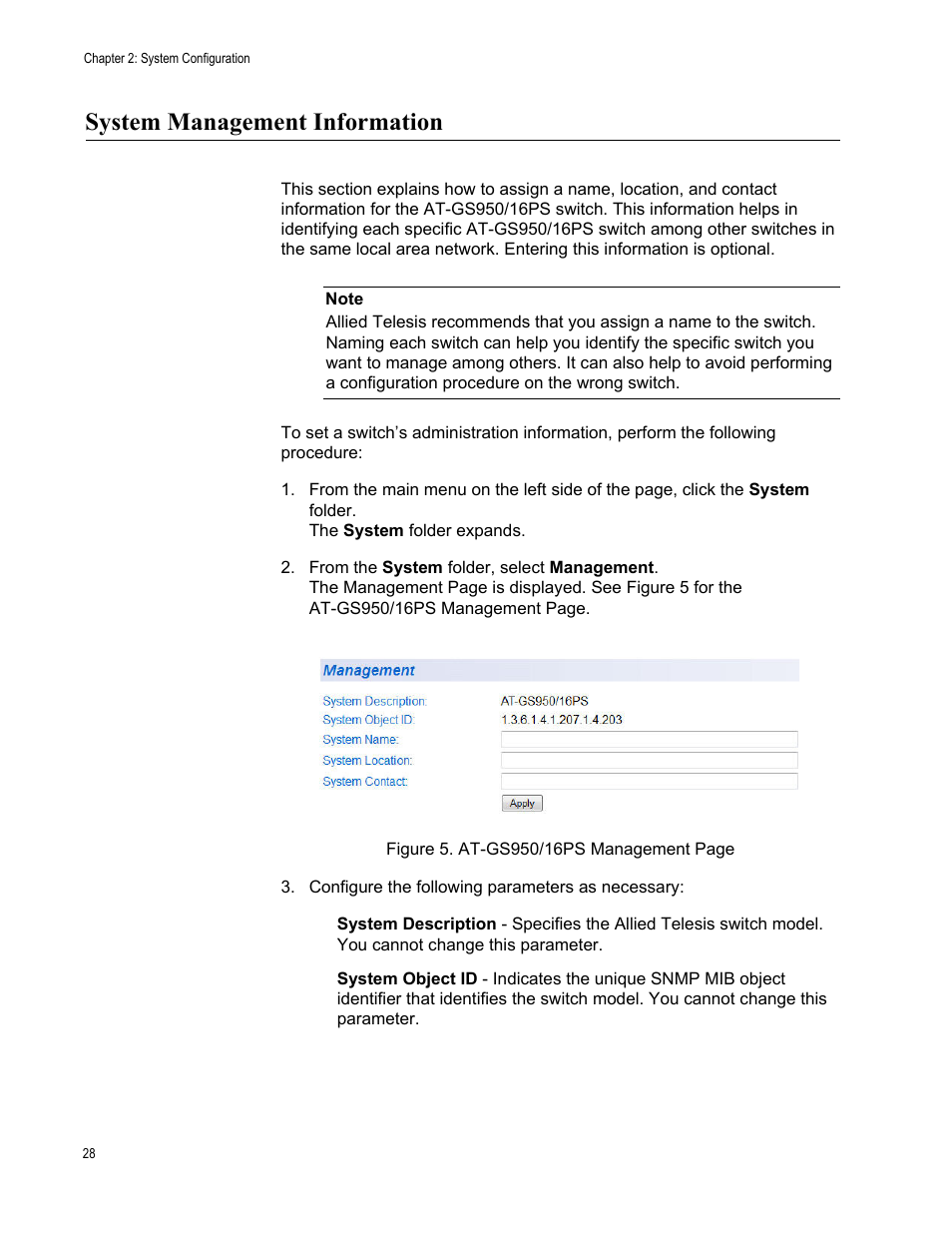 System management information | Allied Telesis AT-GS950/16PS User Manual | Page 28 / 386