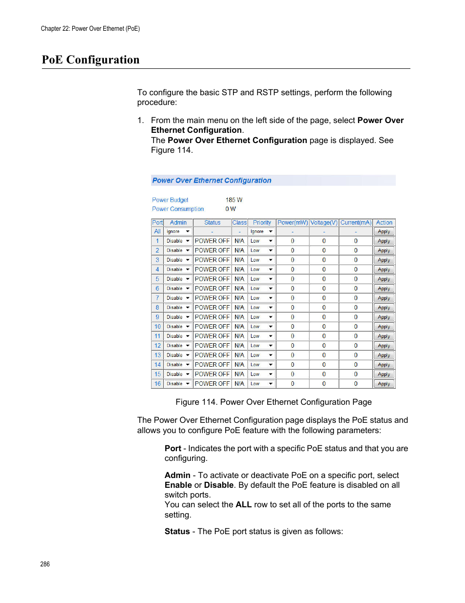 Poe configuration | Allied Telesis AT-GS950/16PS User Manual | Page 286 / 386