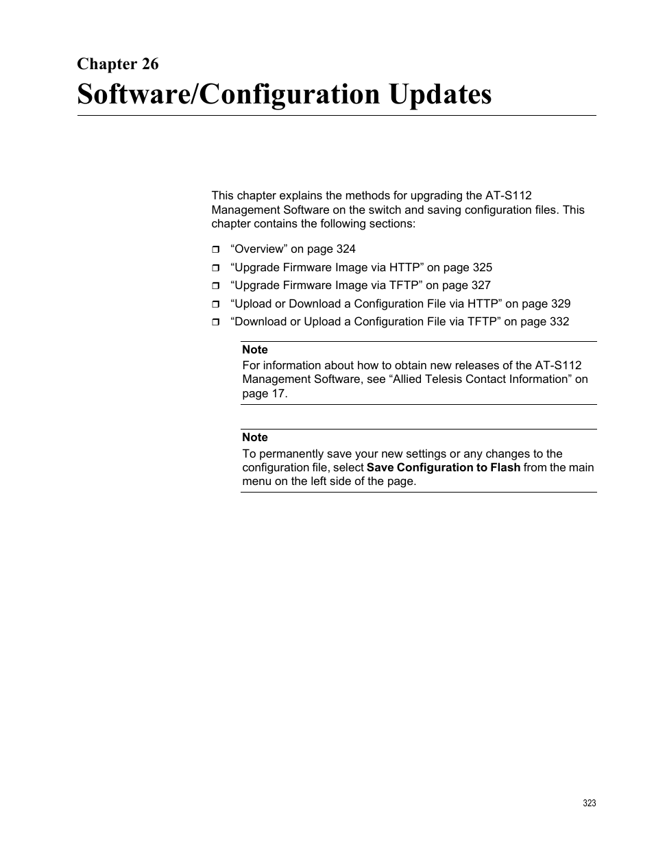 Chapter 26, Software/configuration updates | Allied Telesis AT-GS950/16PS User Manual | Page 323 / 386