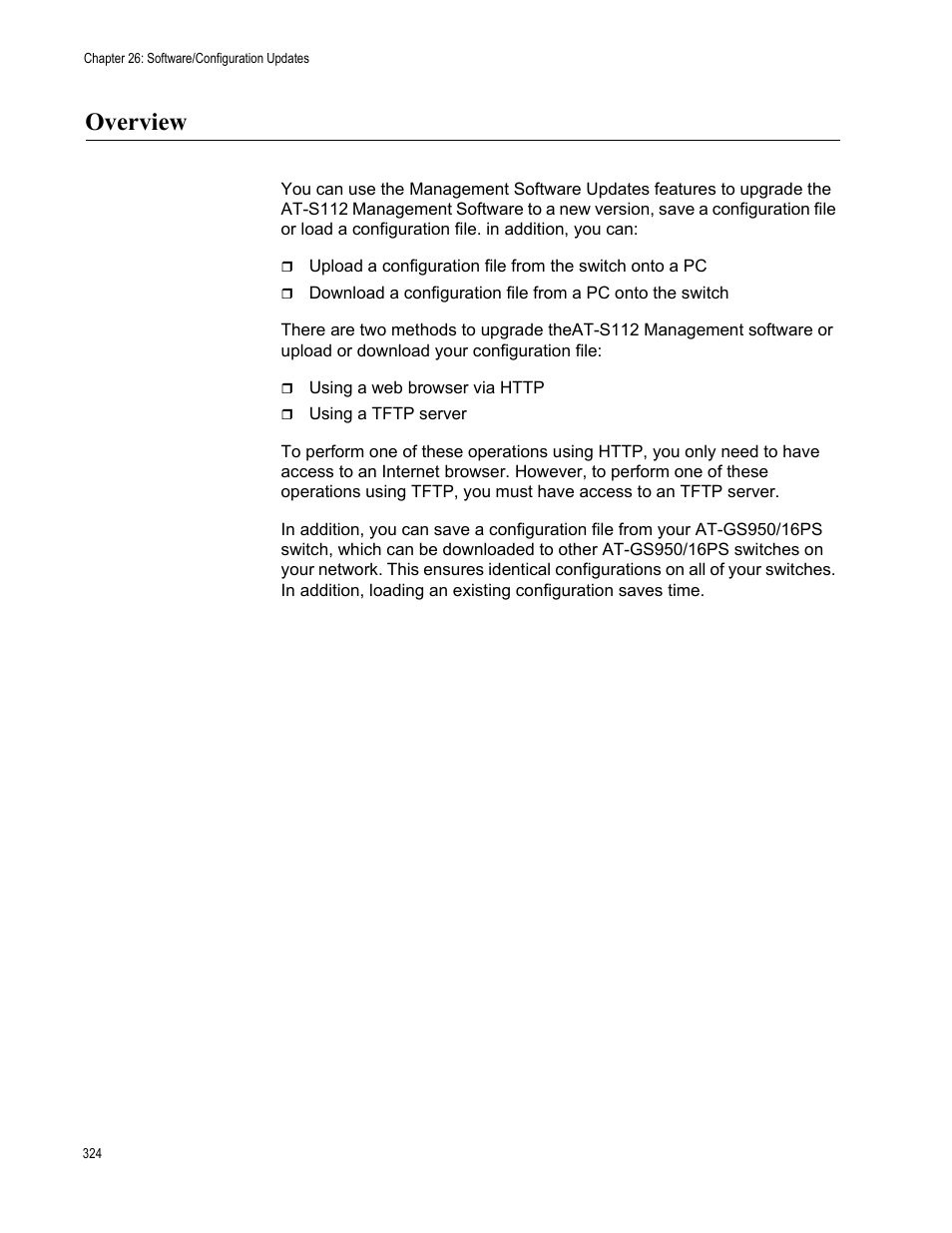 Overview | Allied Telesis AT-GS950/16PS User Manual | Page 324 / 386