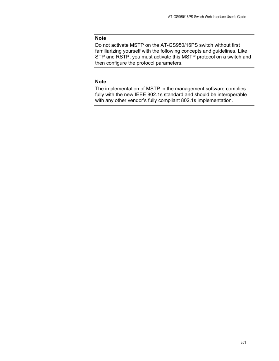 Allied Telesis AT-GS950/16PS User Manual | Page 351 / 386