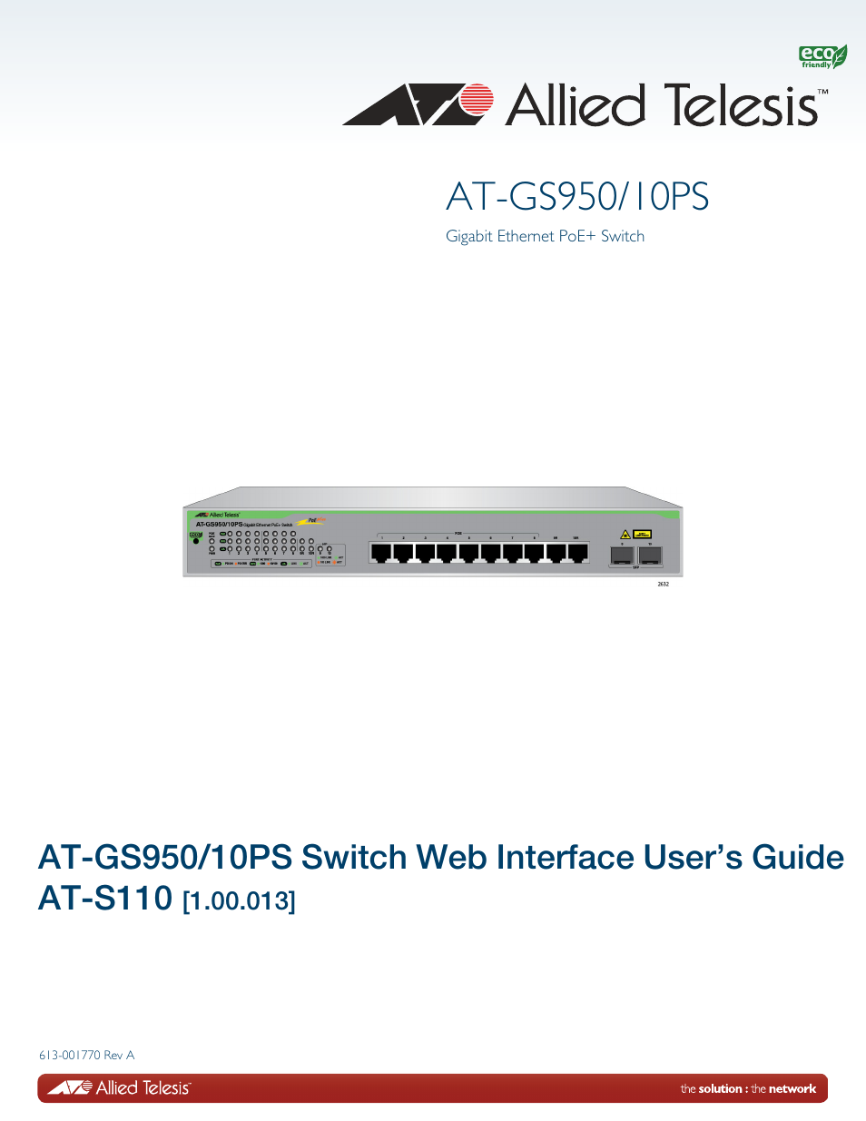 Allied Telesis AT-GS950/10PS User Manual | 386 pages
