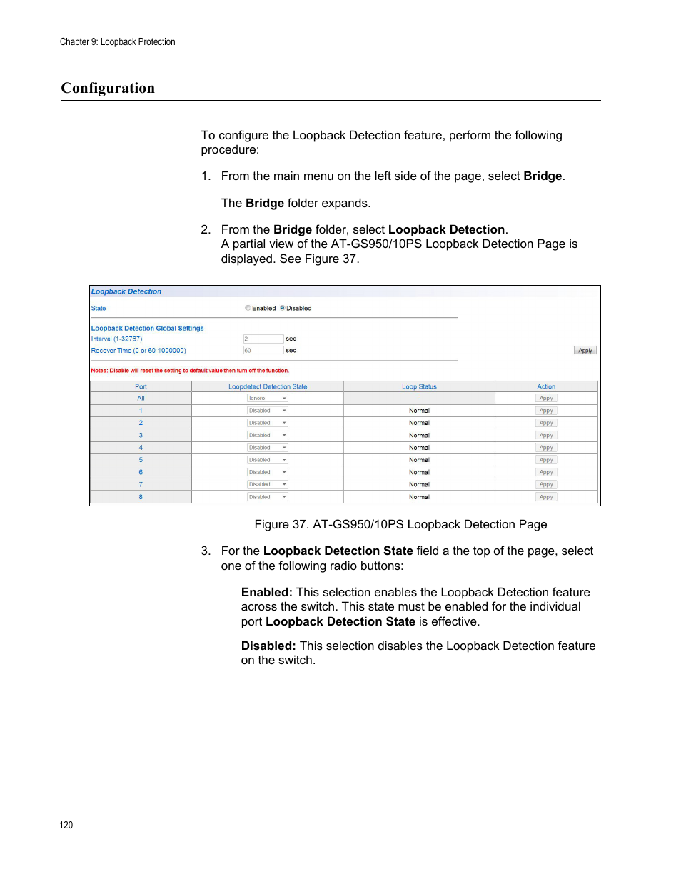 Configuration | Allied Telesis AT-GS950/10PS User Manual | Page 120 / 386