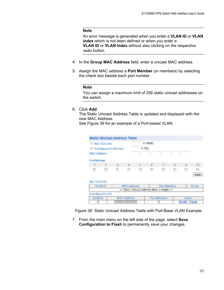 Allied Telesis AT-GS950/10PS User Manual | Page 127 / 386