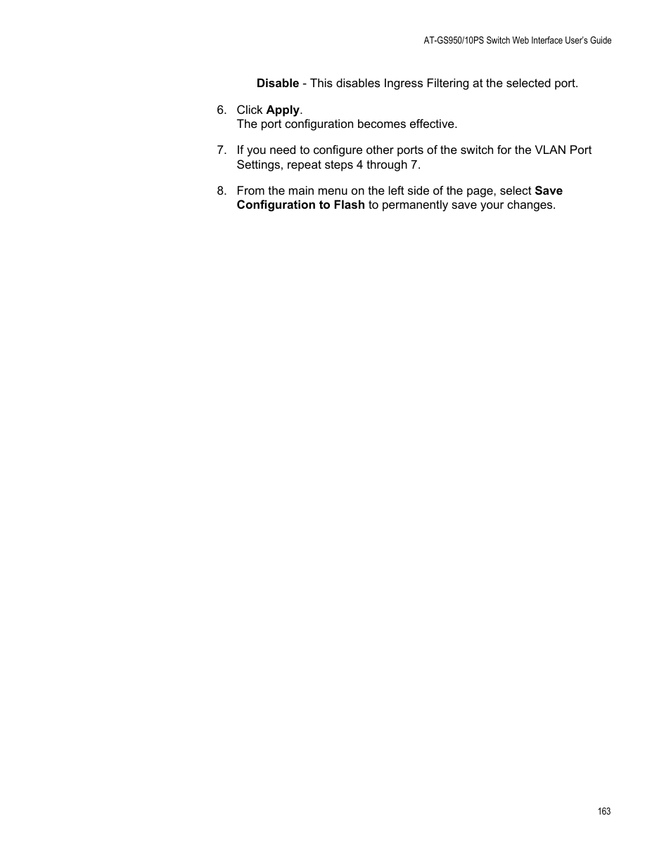 Allied Telesis AT-GS950/10PS User Manual | Page 163 / 386