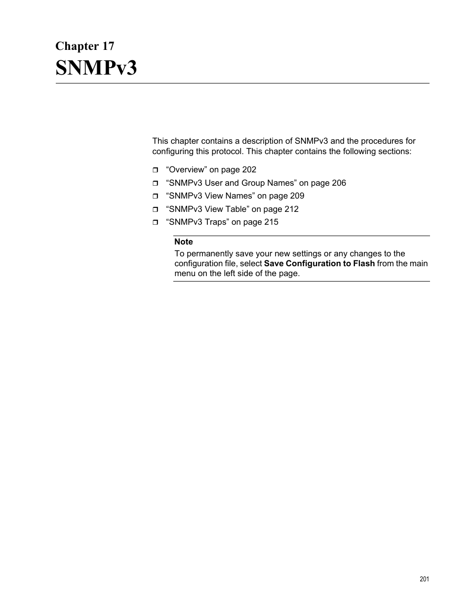 Chapter 17, Snmpv3, Chapte | Allied Telesis AT-GS950/10PS User Manual | Page 201 / 386
