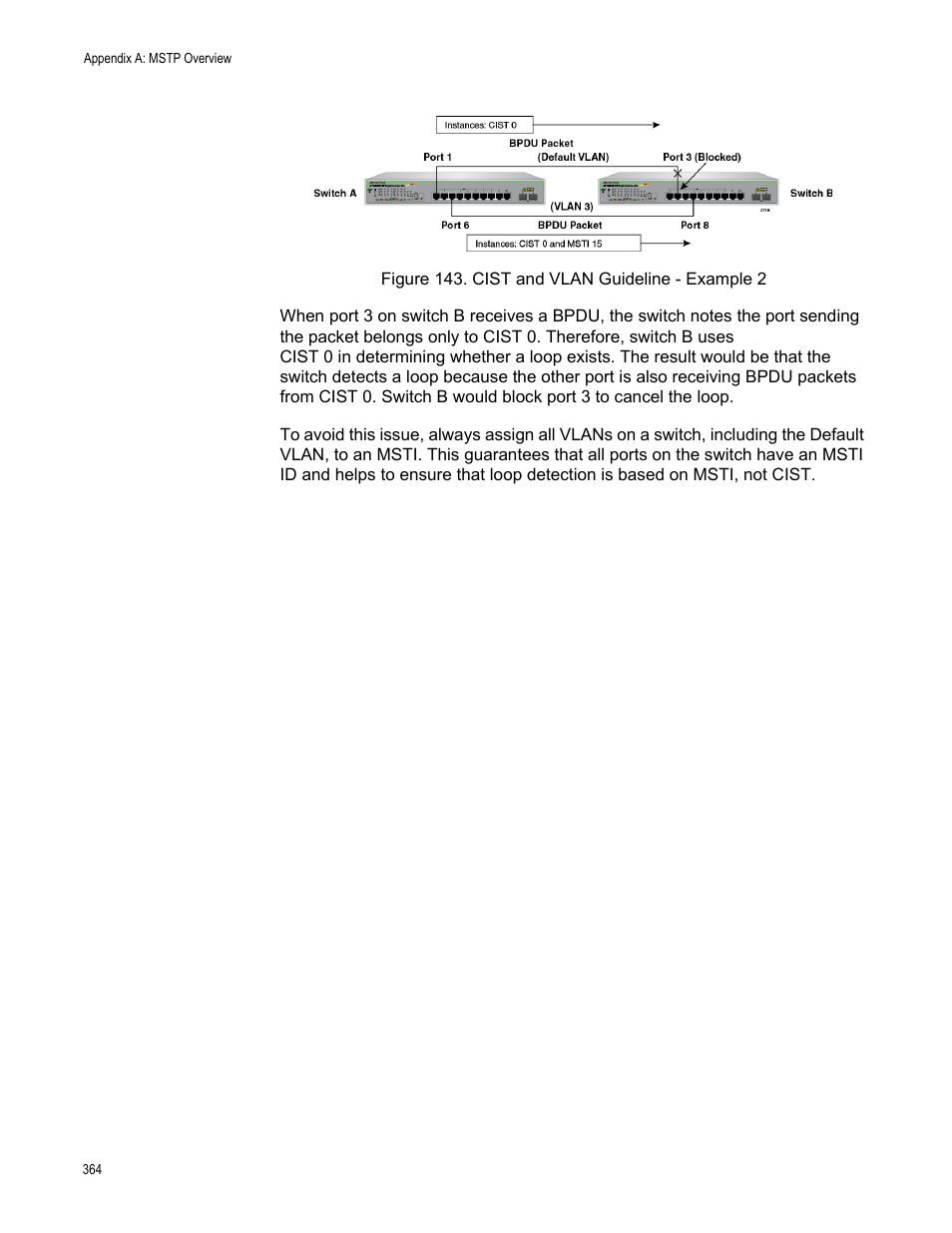 Figure 143. cist and vlan guideline - example 2 | Allied Telesis AT-GS950/10PS User Manual | Page 364 / 386