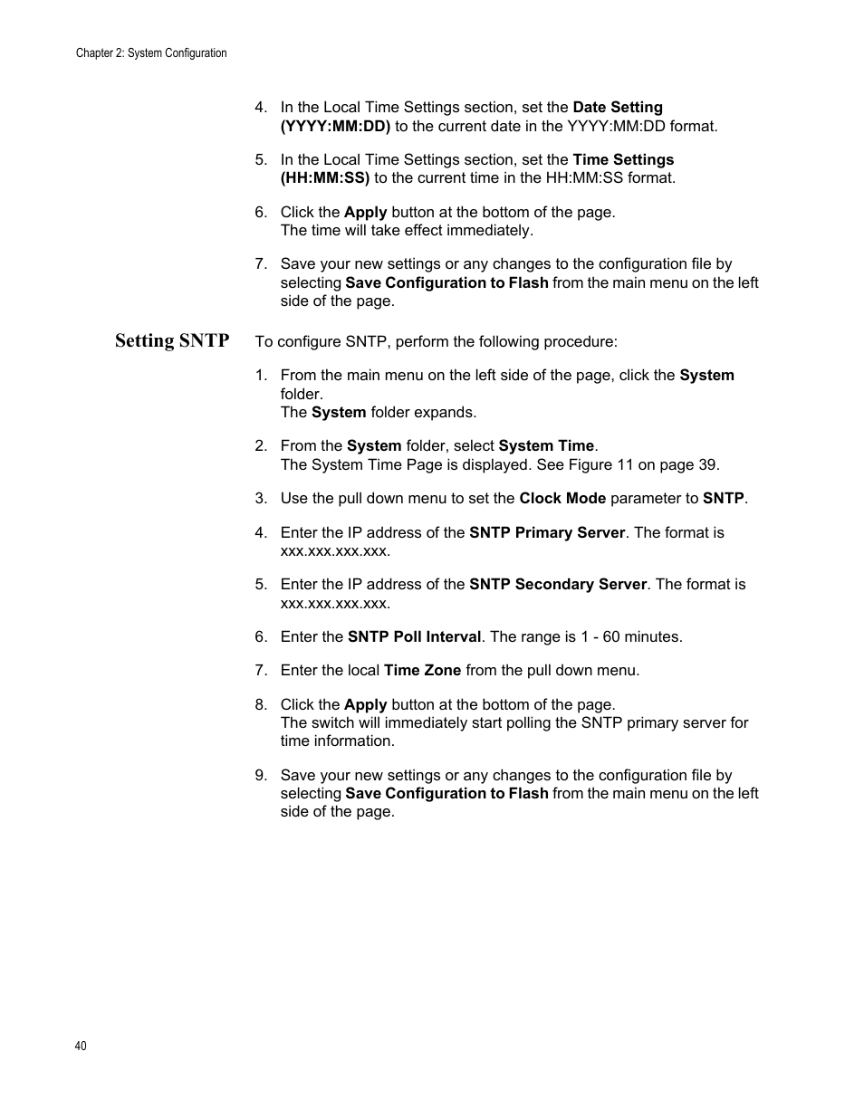 Setting sntp | Allied Telesis AT-GS950/10PS User Manual | Page 40 / 386