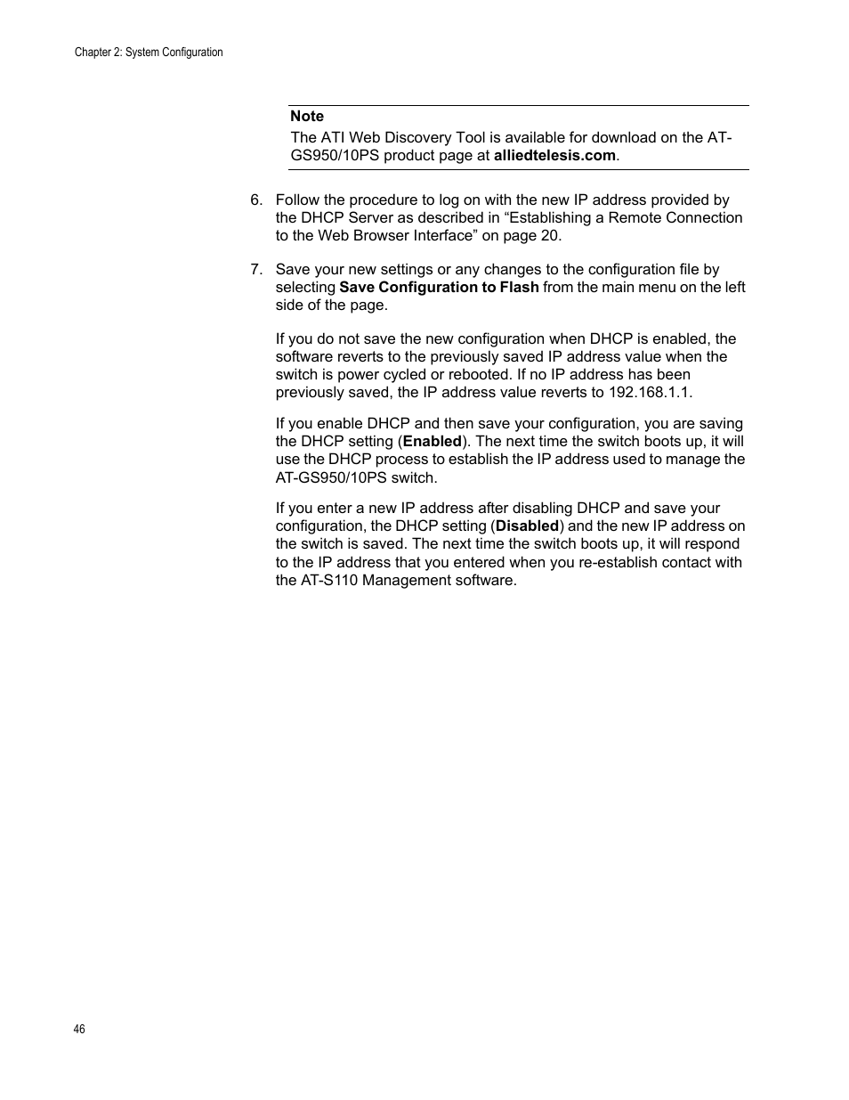 Allied Telesis AT-GS950/10PS User Manual | Page 46 / 386