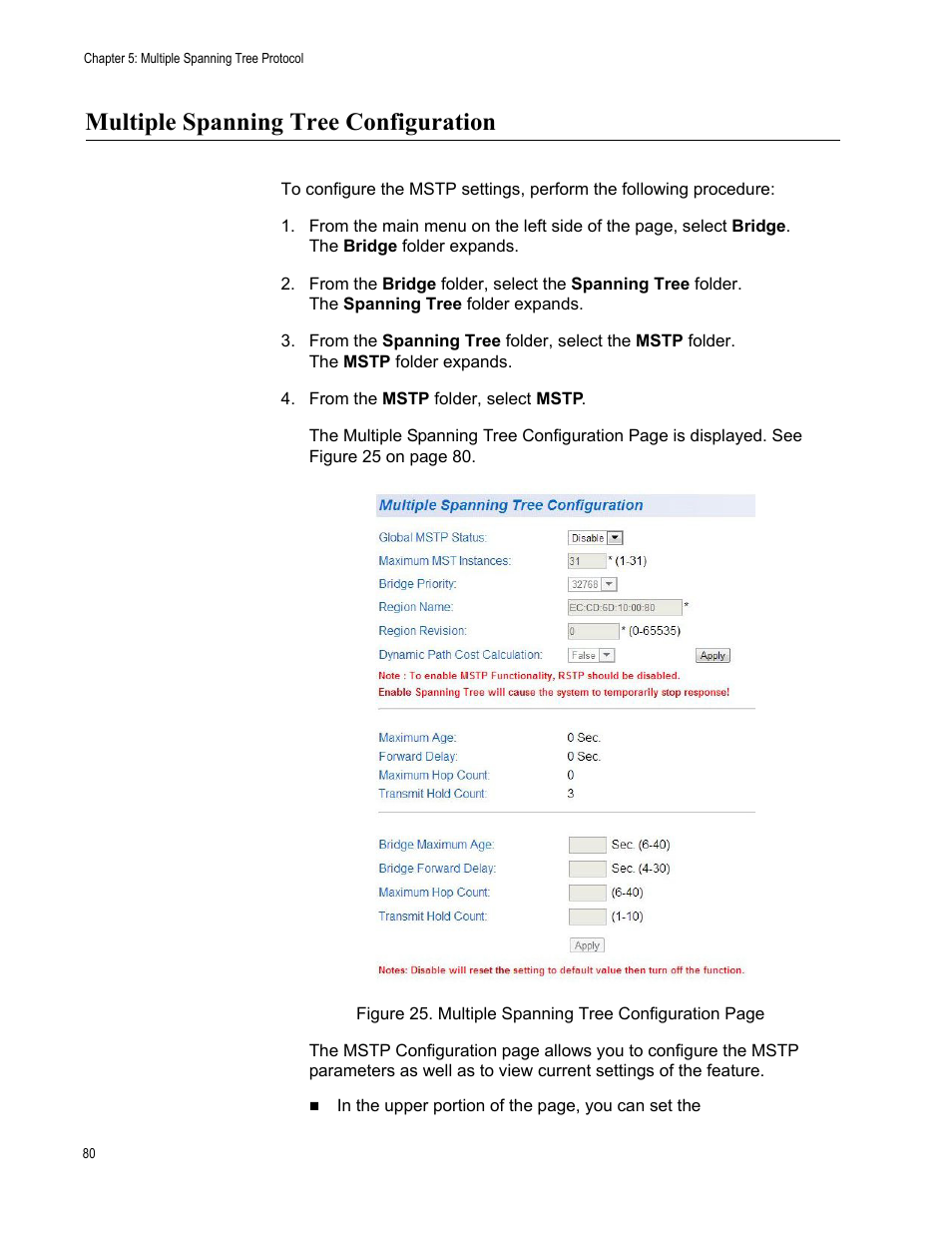 Multiple spanning tree configuration | Allied Telesis AT-GS950/10PS User Manual | Page 80 / 386