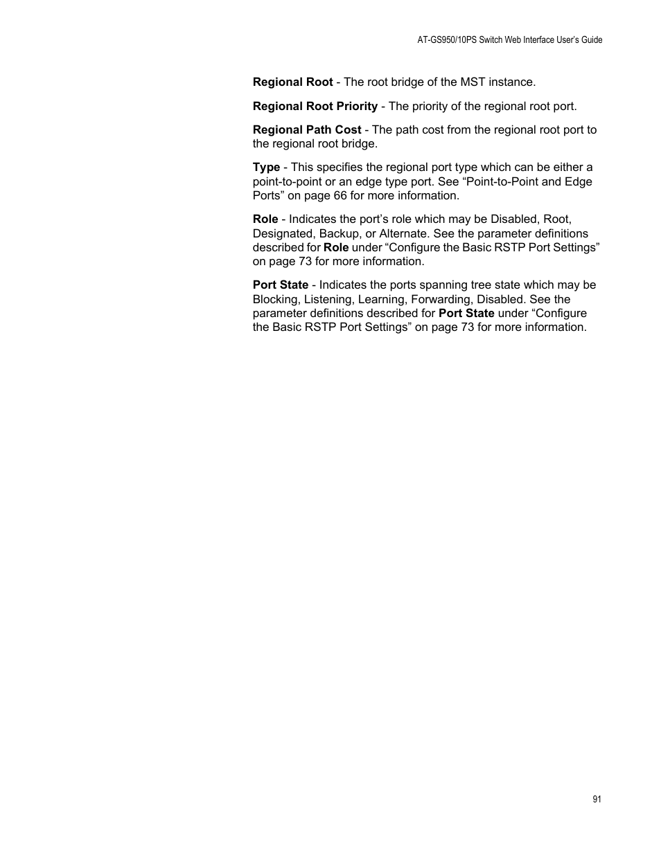 Allied Telesis AT-GS950/10PS User Manual | Page 91 / 386