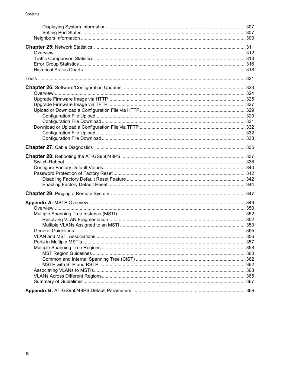 Allied Telesis AT-GS950/48PS User Manual | Page 10 / 386
