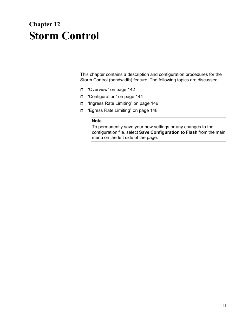Chapter 12, Storm control | Allied Telesis AT-GS950/48PS User Manual | Page 141 / 386