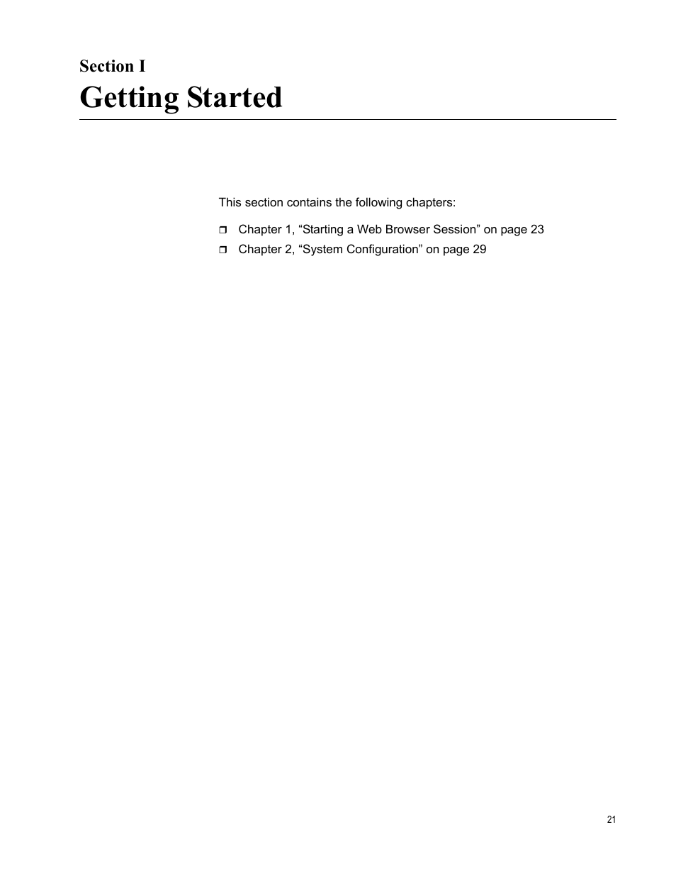 Section i, Getting started | Allied Telesis AT-GS950/48PS User Manual | Page 21 / 386