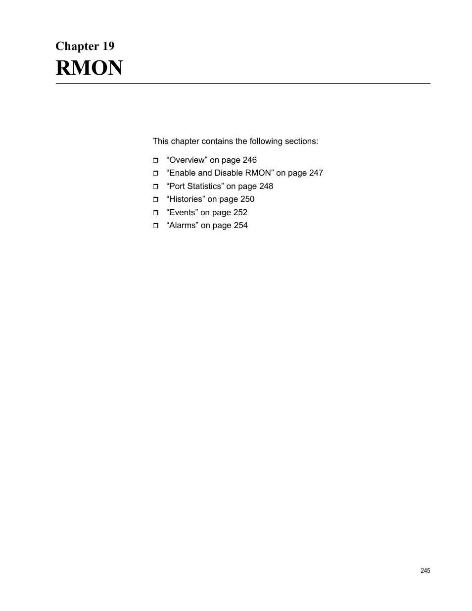 Chapter 19, Rmon | Allied Telesis AT-GS950/48PS User Manual | Page 245 / 386