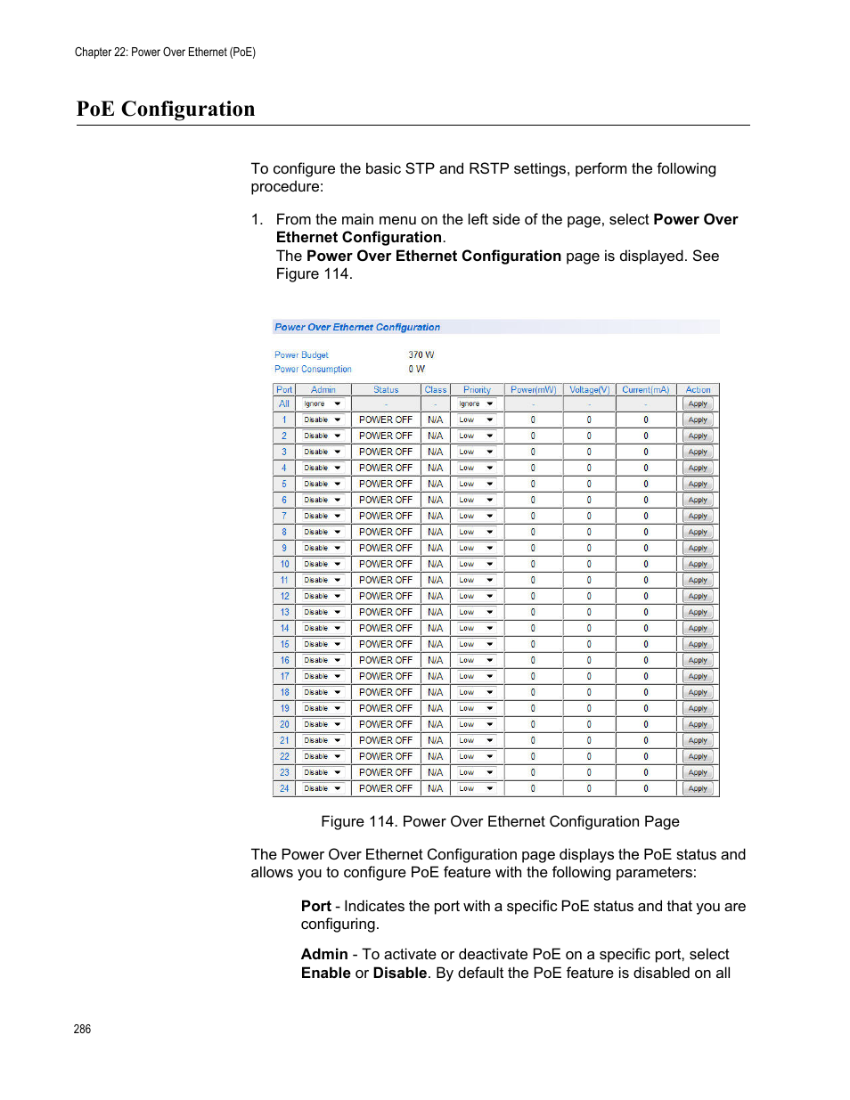 Poe configuration | Allied Telesis AT-GS950/48PS User Manual | Page 286 / 386