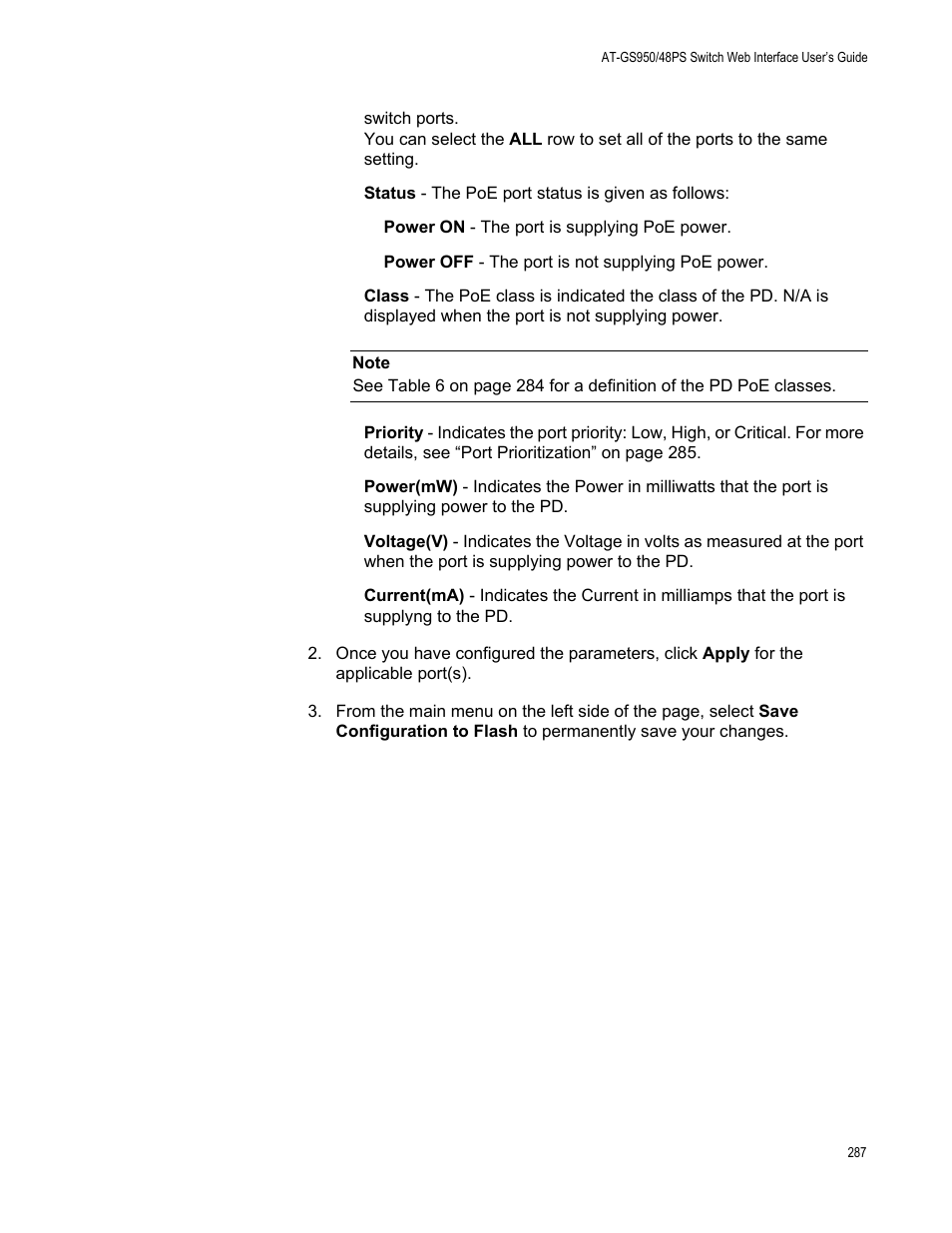 Allied Telesis AT-GS950/48PS User Manual | Page 287 / 386