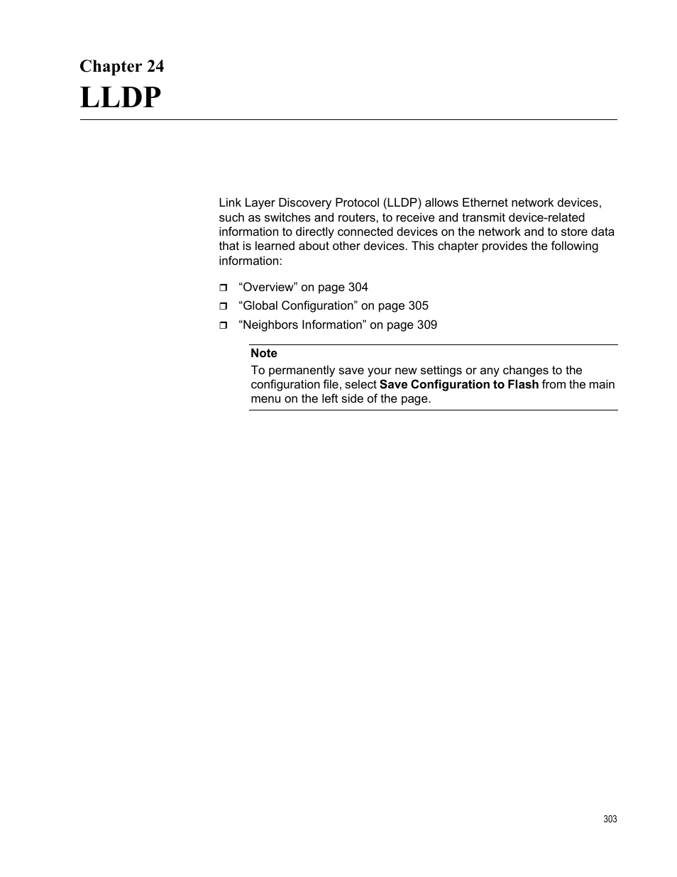 Chapter 24, Lldp, Chapte | Allied Telesis AT-GS950/48PS User Manual | Page 303 / 386