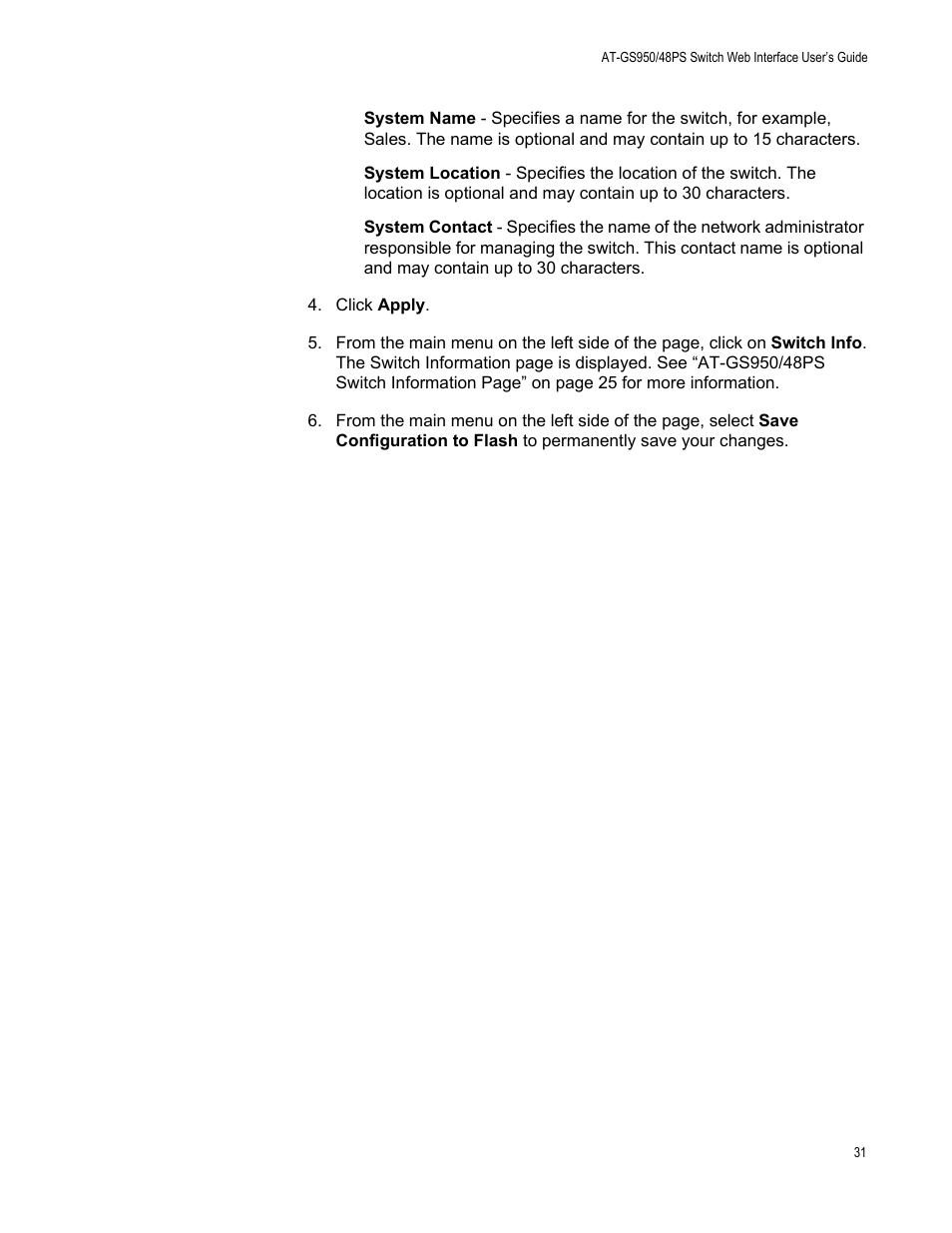 Allied Telesis AT-GS950/48PS User Manual | Page 31 / 386