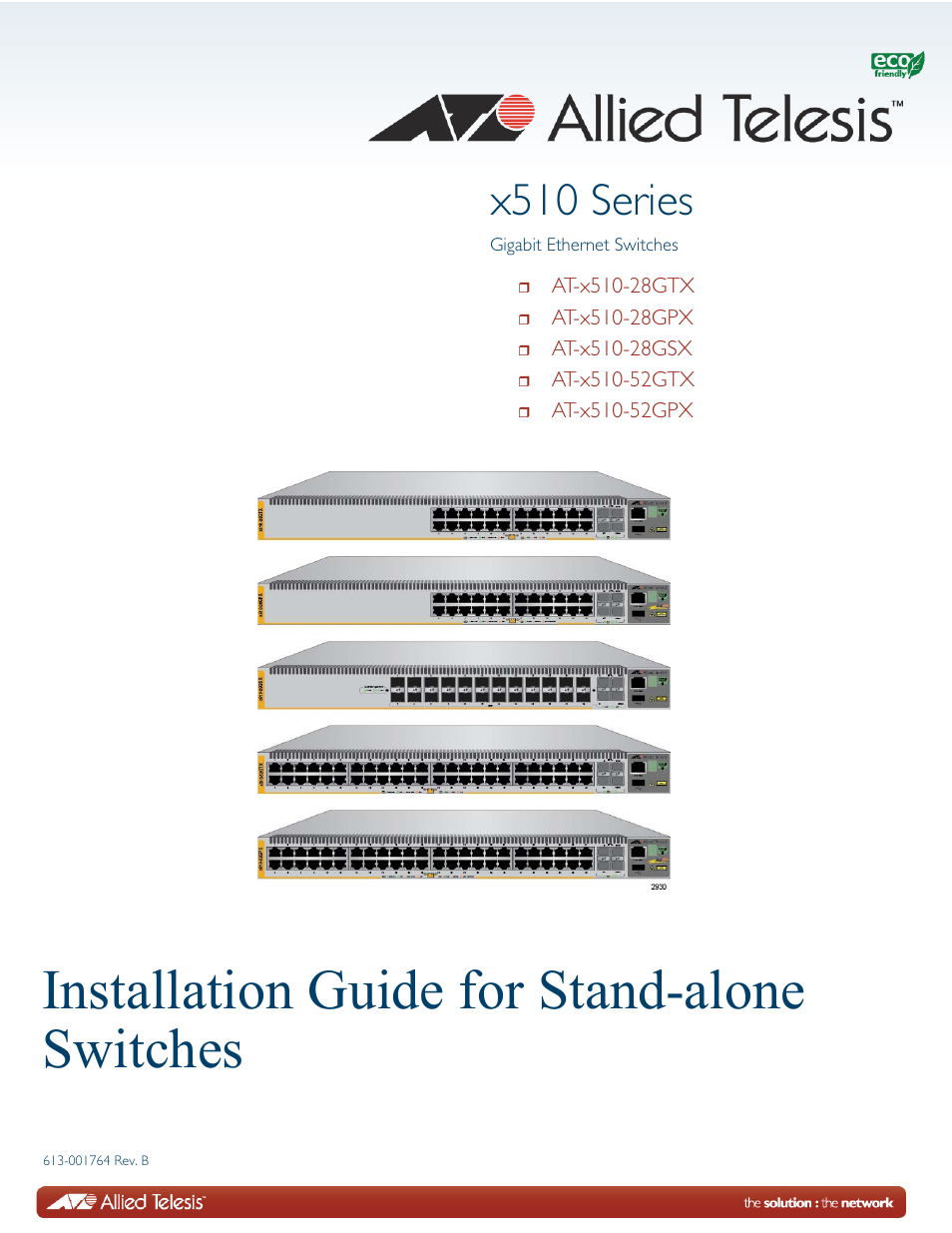 Allied Telesis x510 Series User Manual | 90 pages