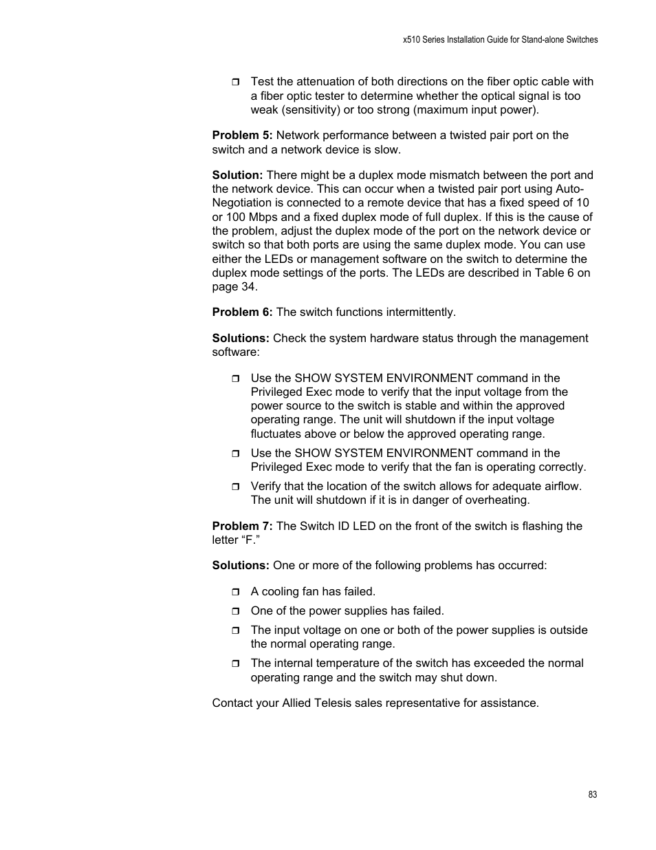 Allied Telesis x510 Series User Manual | Page 83 / 90