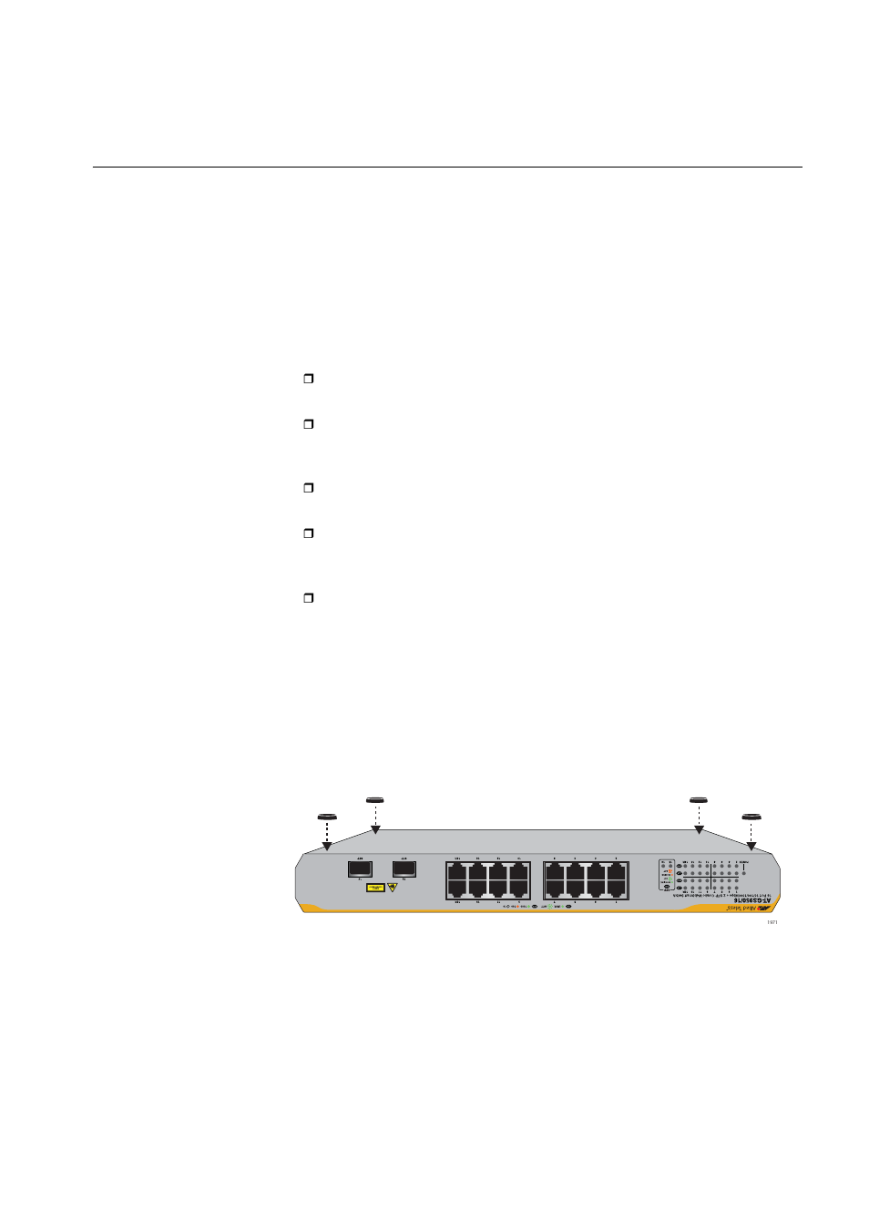 Installing the switch on a table or a desktop | Allied Telesis AT-x210-9GT User Manual | Page 37 / 66