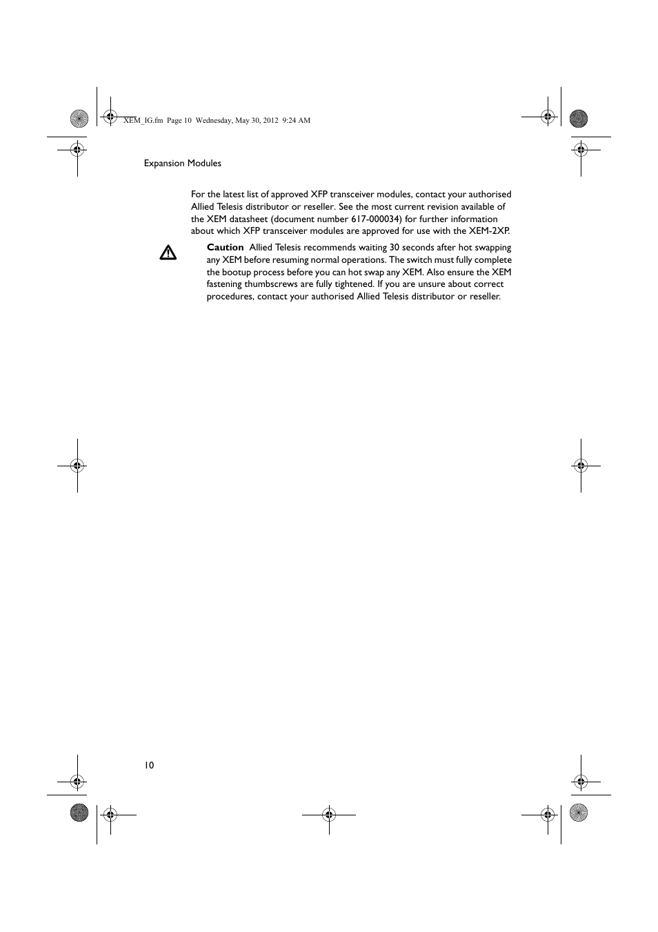 Allied Telesis x900 Series Switch and SwitchBlade x908 Expansion Module User Manual | Page 10 / 31