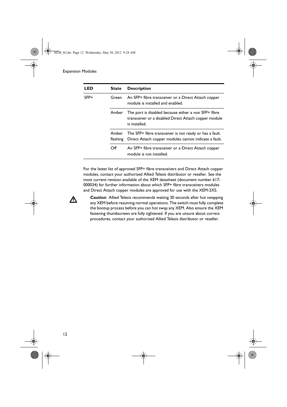 Allied Telesis x900 Series Switch and SwitchBlade x908 Expansion Module User Manual | Page 12 / 31